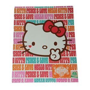 Sanrio Hello Kitty Peace & Love 2 Pocket Folder Portfolio 2010 Pink Orange